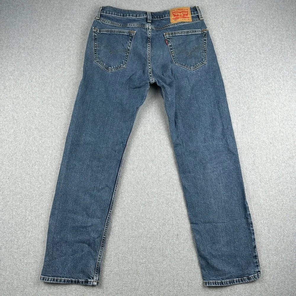 Levi's Jeans Mens 32x30 505 Regular Fit Blue Straight Leg Stretch Denim